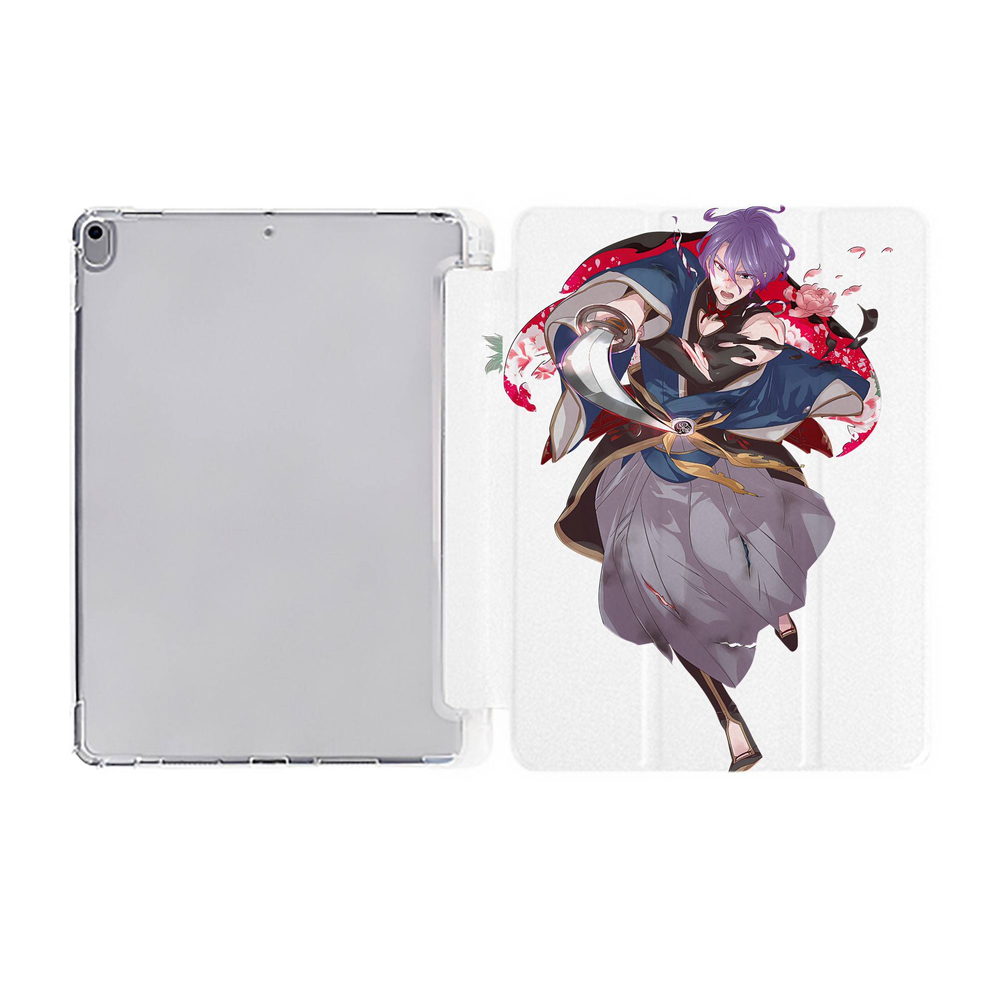 （画像用） 刀剣乱舞 Touken Ranbu IPad ケース ペン収納付き 三つ折りスタンド PUレザー×シリコン 対応機種9.5/10.5/10.9インチ